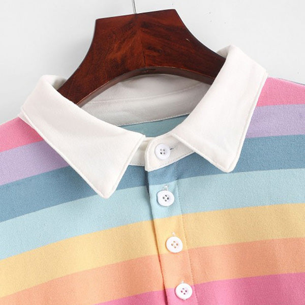 Rainbow Collared Top