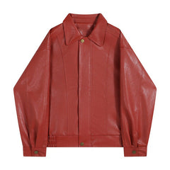 Red Grunge Leather Jacket