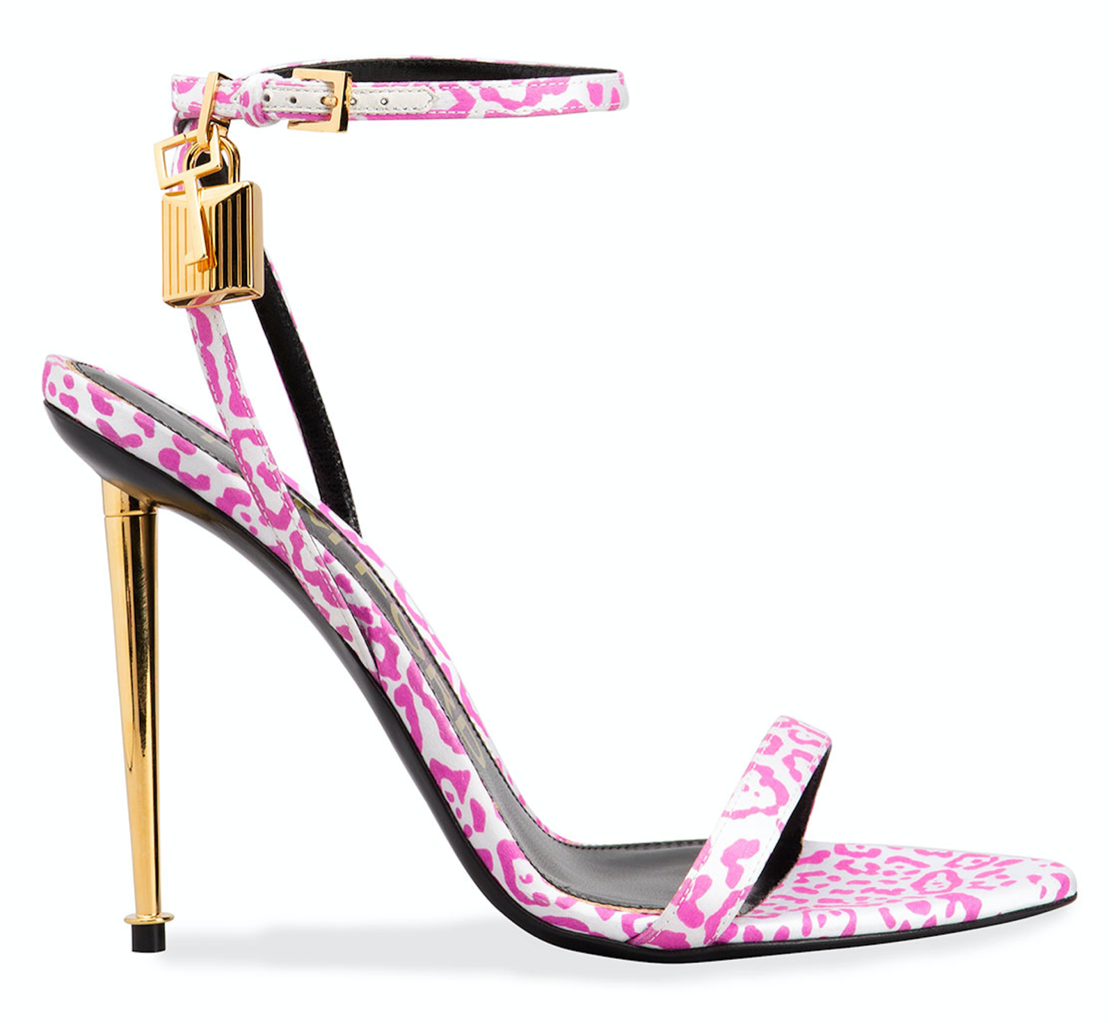 Narrow Strap Metal Ankle Sandals - Pink