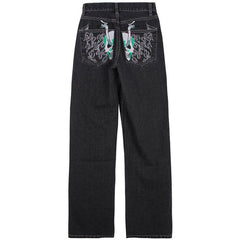 Skeleton Embroidery Jeans