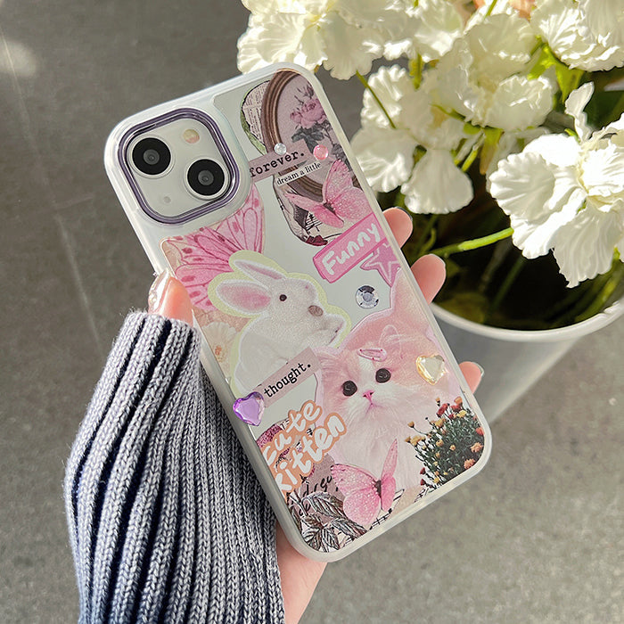 Funda para iPhone con diseño de conejito suave y estético