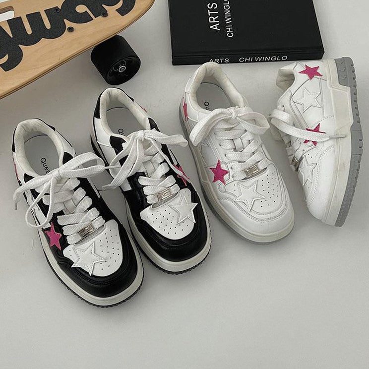 Sneakers mit Stern in Bubblegum-Pink in Schwarz