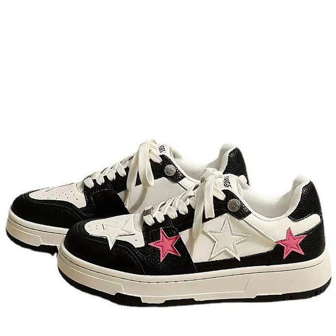 Sneakers mit Stern in Bubblegum-Pink in Schwarz