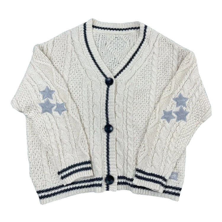 Preppy Aesthetic Star Cardigan