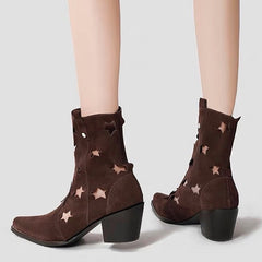 Botas de vaquero con recortes de estrellas