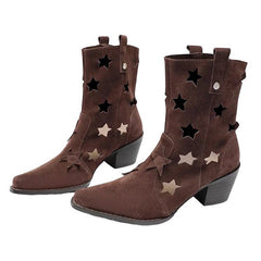 Botas de vaquero con recortes de estrellas