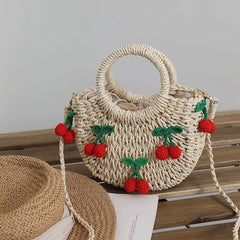 Bolso de paja de fresa