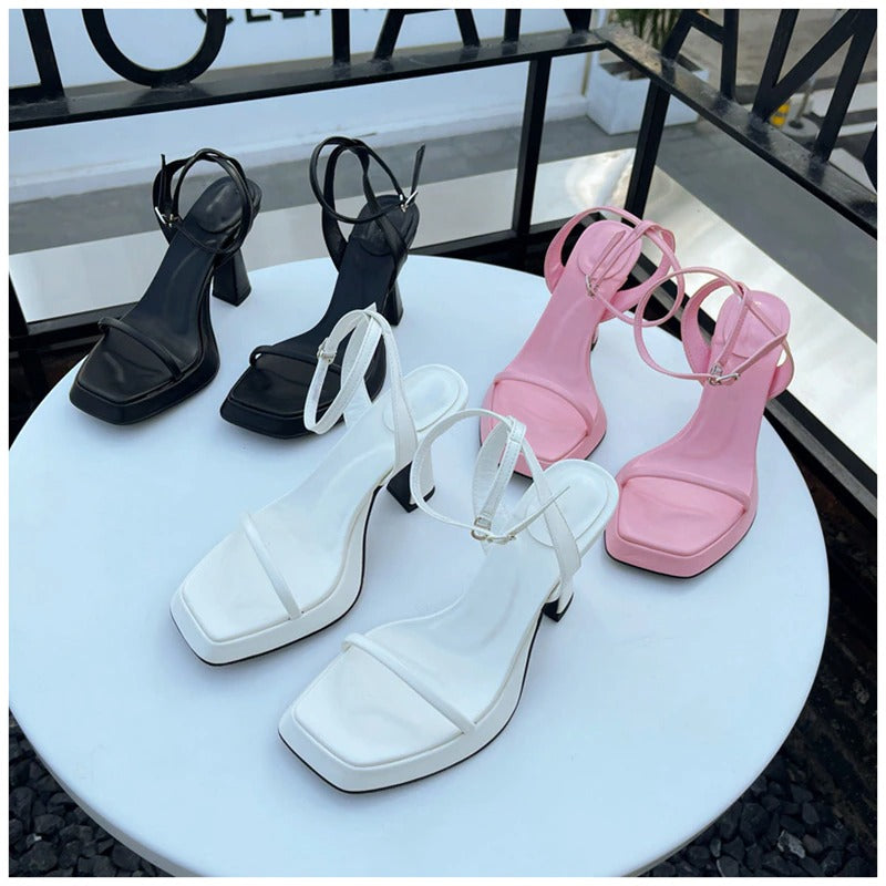 Platform Square High Heel Sandals