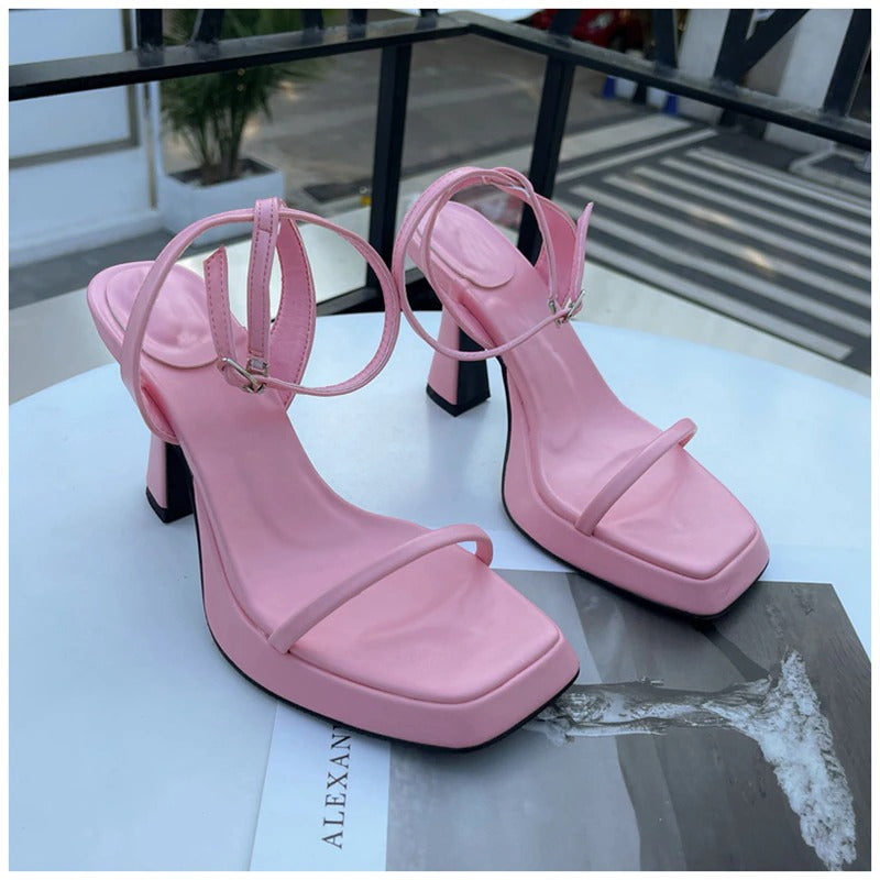 Platform Square High Heel Sandals