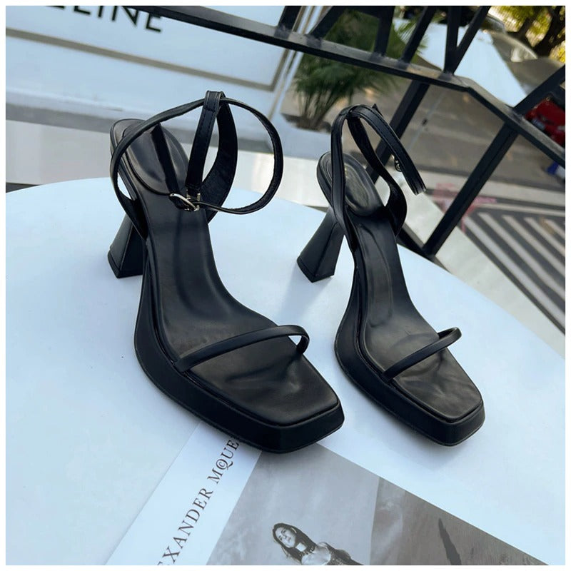 Platform Square High Heel Sandals