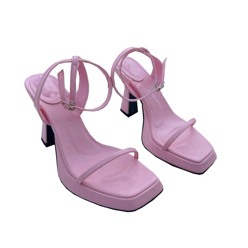 Platform Square High Heel Sandals