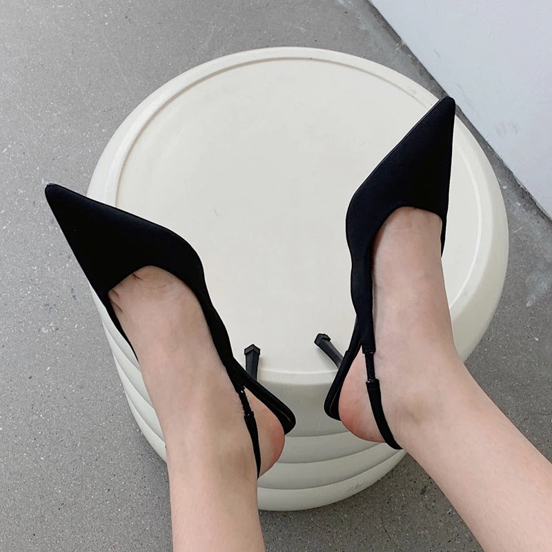 High Heels Pointed Toe Slingback Sandals