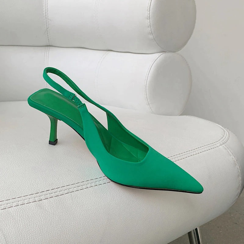 High Heels Pointed Toe Slingback Sandals