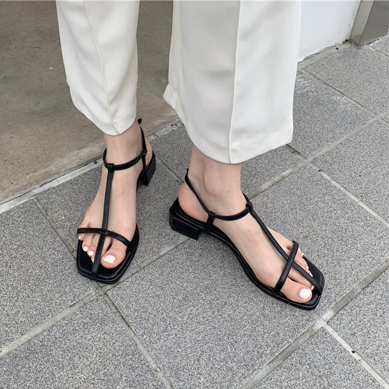 Square Heel Ankle Strap Sandals