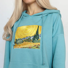 Wheat Field with Cypresses Hoodie