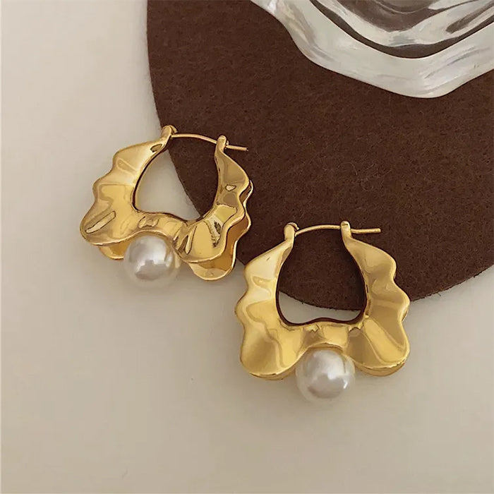 Pendientes ondulados de perlas vintage