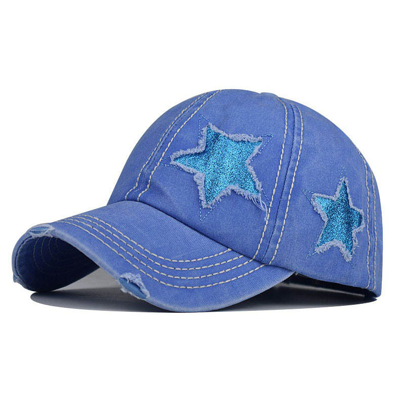 Gorra de béisbol vaquera con estrellas brillantes Y2K