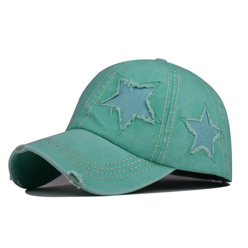 Gorra de béisbol vaquera con estrellas brillantes Y2K