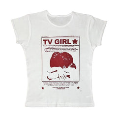 Camiseta de bebé con estética Y2K de TV Girl