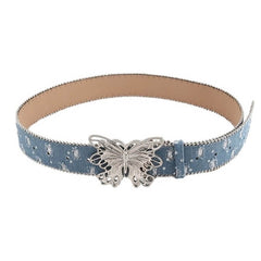 Y2K Butterfly Buckle Denim Belt