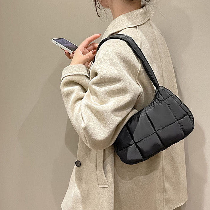 Y2K Puffer Baguette Bag