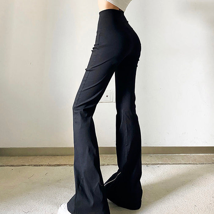 Grunge Zip Up Flared Pants