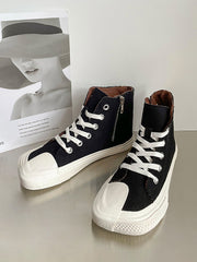 High-Top Breathable Flat Canvas Shoes