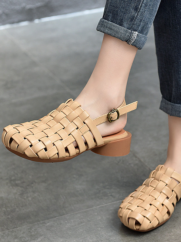 Vintage Woven Flat Sandals