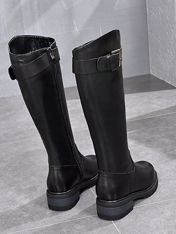 Damen-Reitstiefel mit Gürtelschnalle 