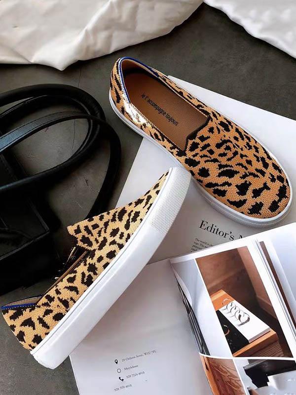 Leopard Print Casual Flat Shoes