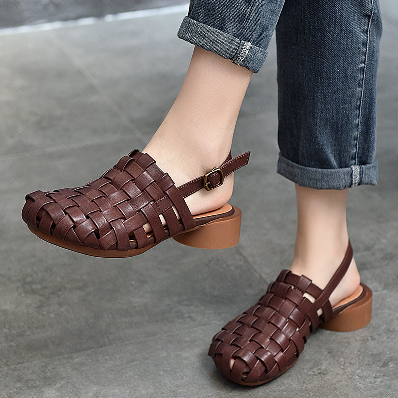 Vintage Woven Flat Sandals