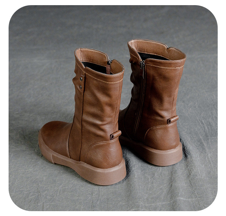 British Style Splicing Thick-Soled Martin Boots