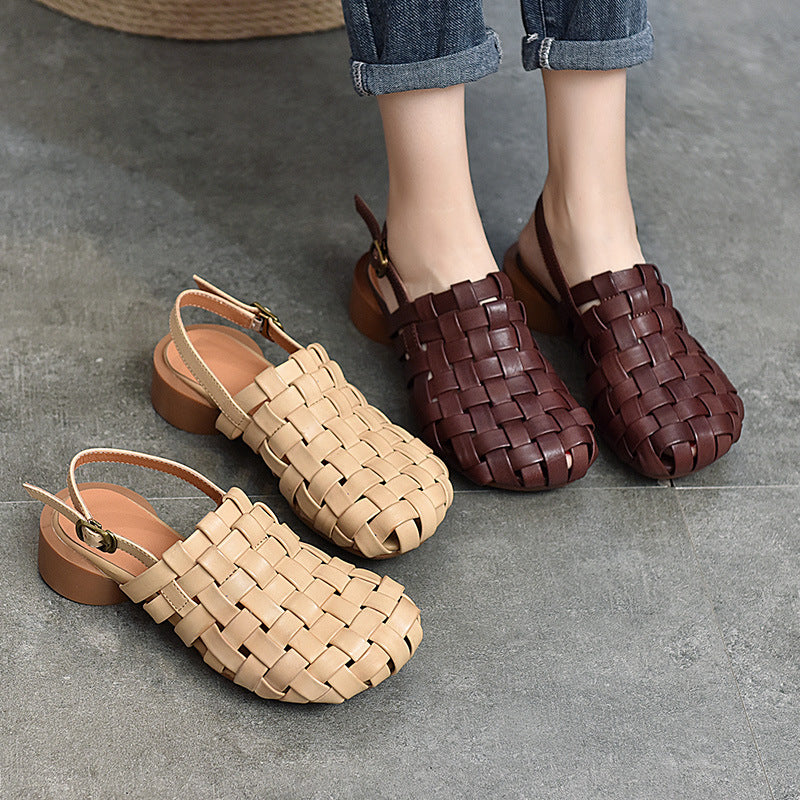 Vintage Woven Flat Sandals