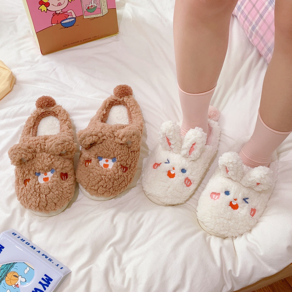 Cute Animal Printed Thermal Cotton Slippers