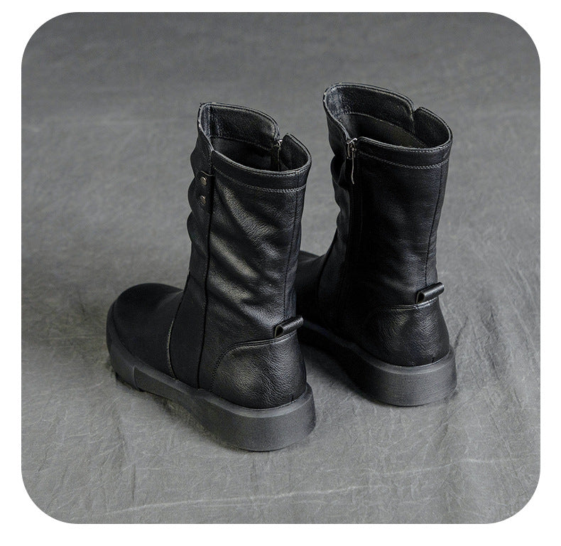 British Style Splicing Thick-Soled Martin Boots