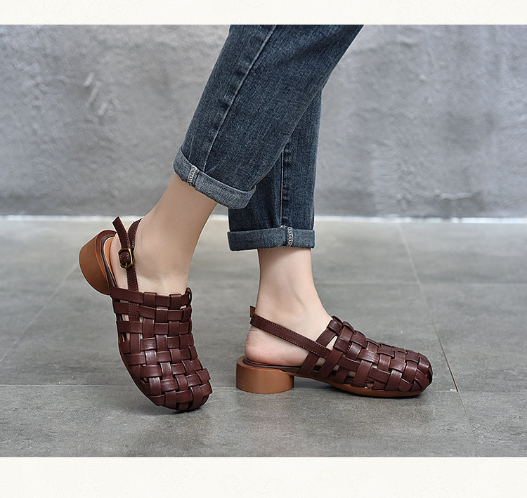 Vintage Woven Flat Sandals