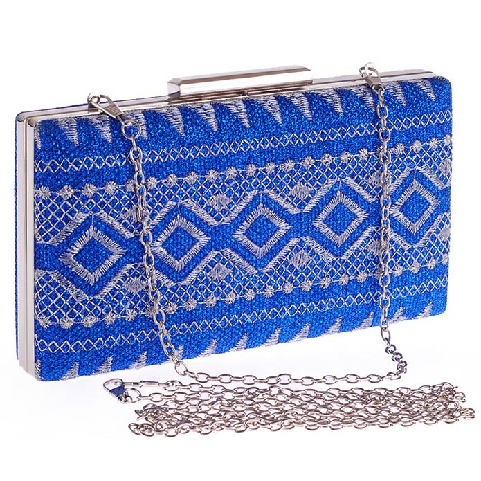 Clutch de fiesta de moda azul para mujer