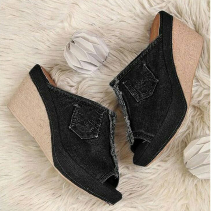 Women's Peep-toe Wedge Heel Sandals