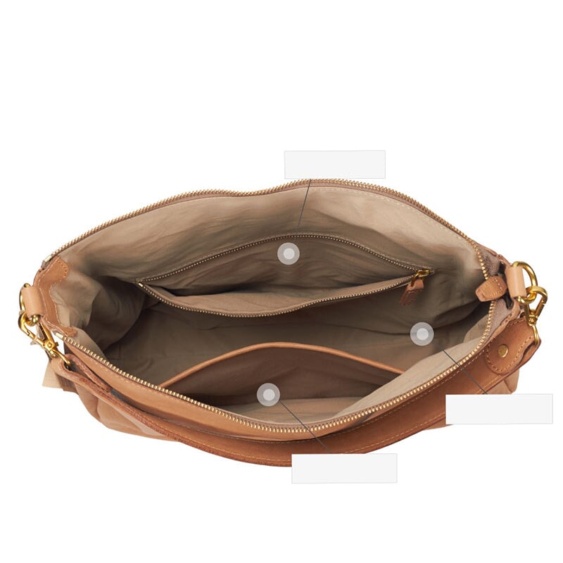 New Retro Vegetable Tanned Cowhide Shoulder's Bag