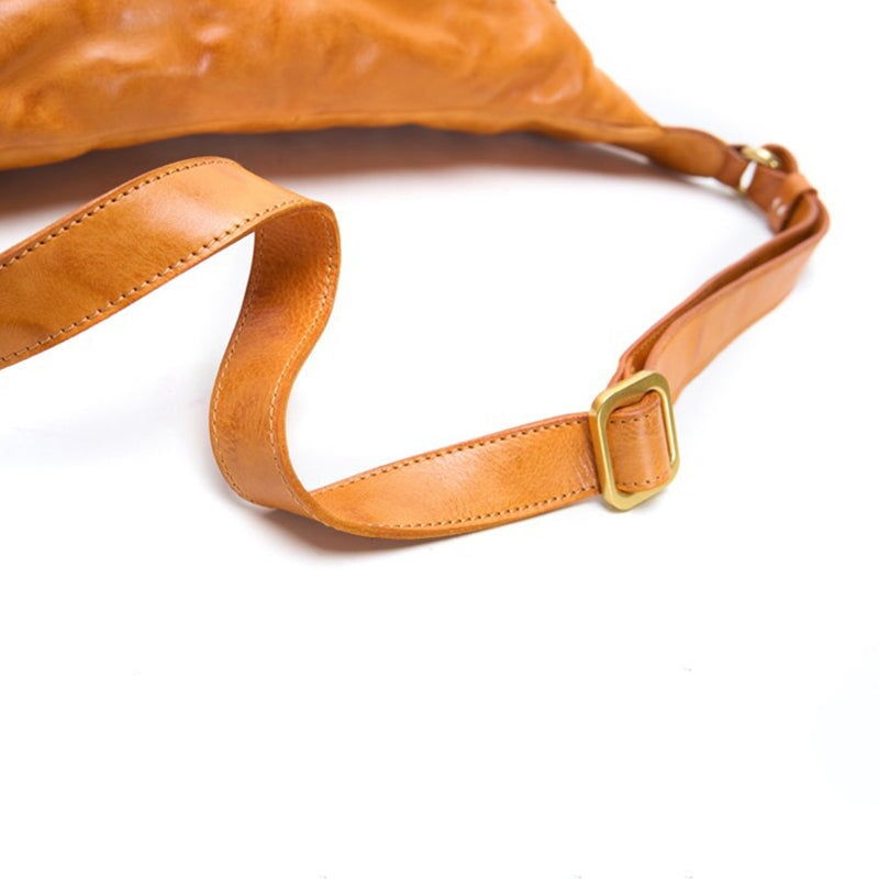 Retro Vegetable Tanned Cowhide Crossbody Bag