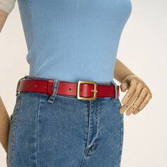 Women's Belt Pure Copper Pin Buckle Multicolor