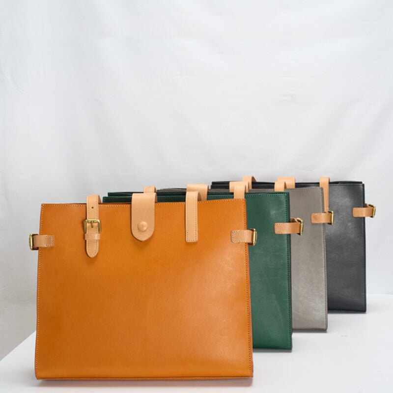 Simple Retro Cowhide Handheld Fashion's Tote Bag