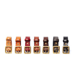 Women's Belt Pure Copper Pin Buckle Multicolor