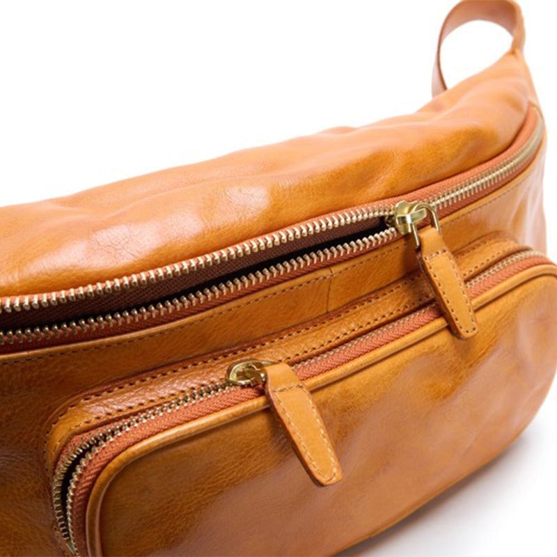 Retro Vegetable Tanned Cowhide Crossbody Bag