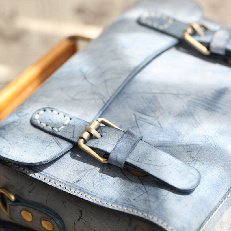 Vintage Vegetable Tanned Waxed Wind Cambridge Bag