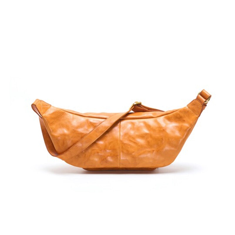 Retro Vegetable Tanned Cowhide Crossbody Bag