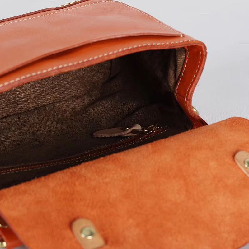 Vintage Rindsleder Schultertasche | Mini Messenger Bag