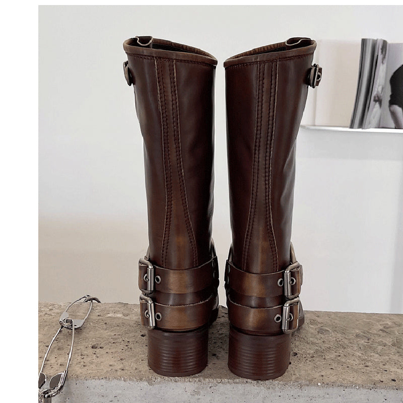 Genuine Tall Boots Western Cowboy Boots Riding Boots Big Round Toe