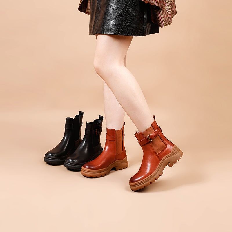 Womens Retro Ankle Boots Snow Boots Have Fleece Lined for Cold Winter