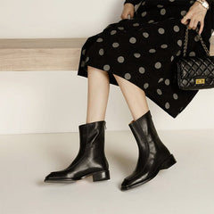 Retro Square Toe Ankle Boots